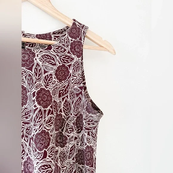 Vintage “Emblem” Floral Sleeveless Dress - Knee length - Burgundy Size: Medium - Picture 4 of 7